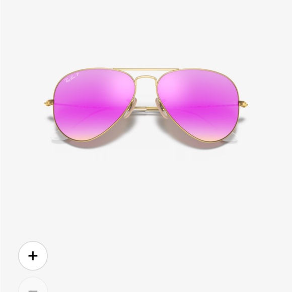 Ray-Ban Pink Polarized Aviator Flash Lenses Gold Frame Sunglasses - Picture 2 of 9
